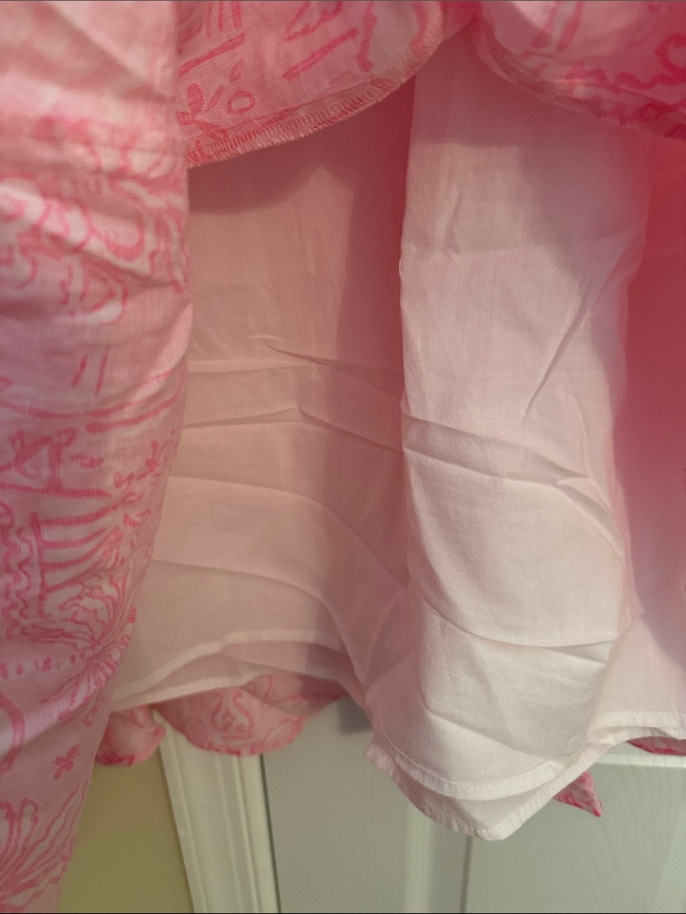💕NWT Lilly Pulitzer Sleeveless Pink Island Print Linen Swing Dress - Picture 8 of 8